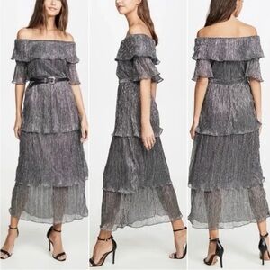 Chic Off-Shoulder Metallic Dress